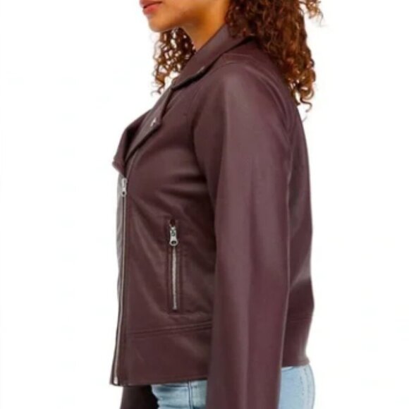Vine & Valley Red Moto Jacket Women's Biker Punk Street Style Fall Layer NWT - Picture 2 of 10